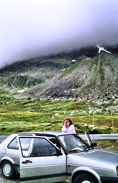 92-img401-Norwegen 1992 - Hase mit Auto,corel, color5-H600